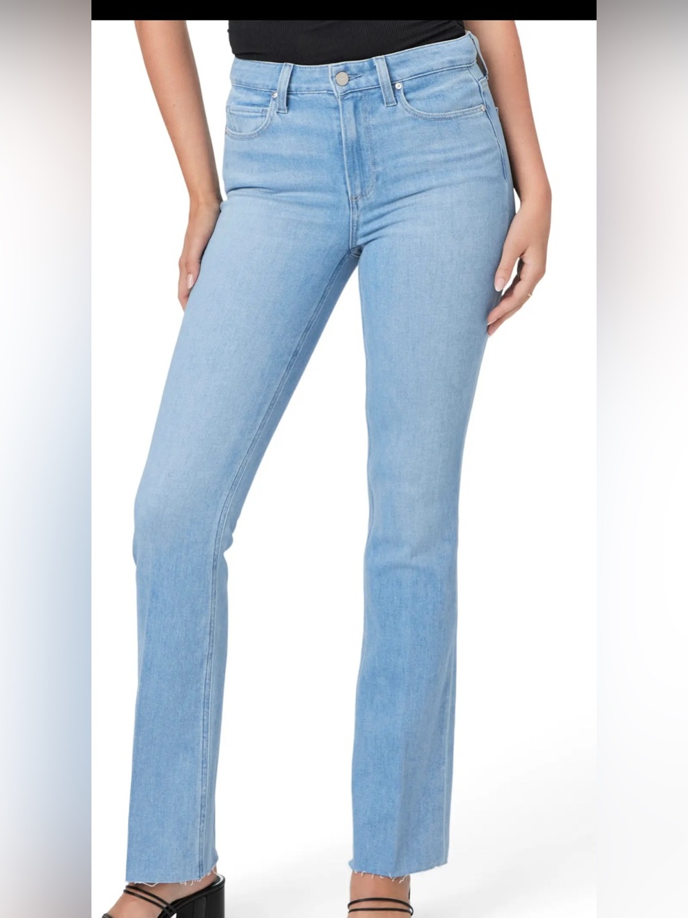 Paige Manhattan Bootcut Jeans w/Raw Hem